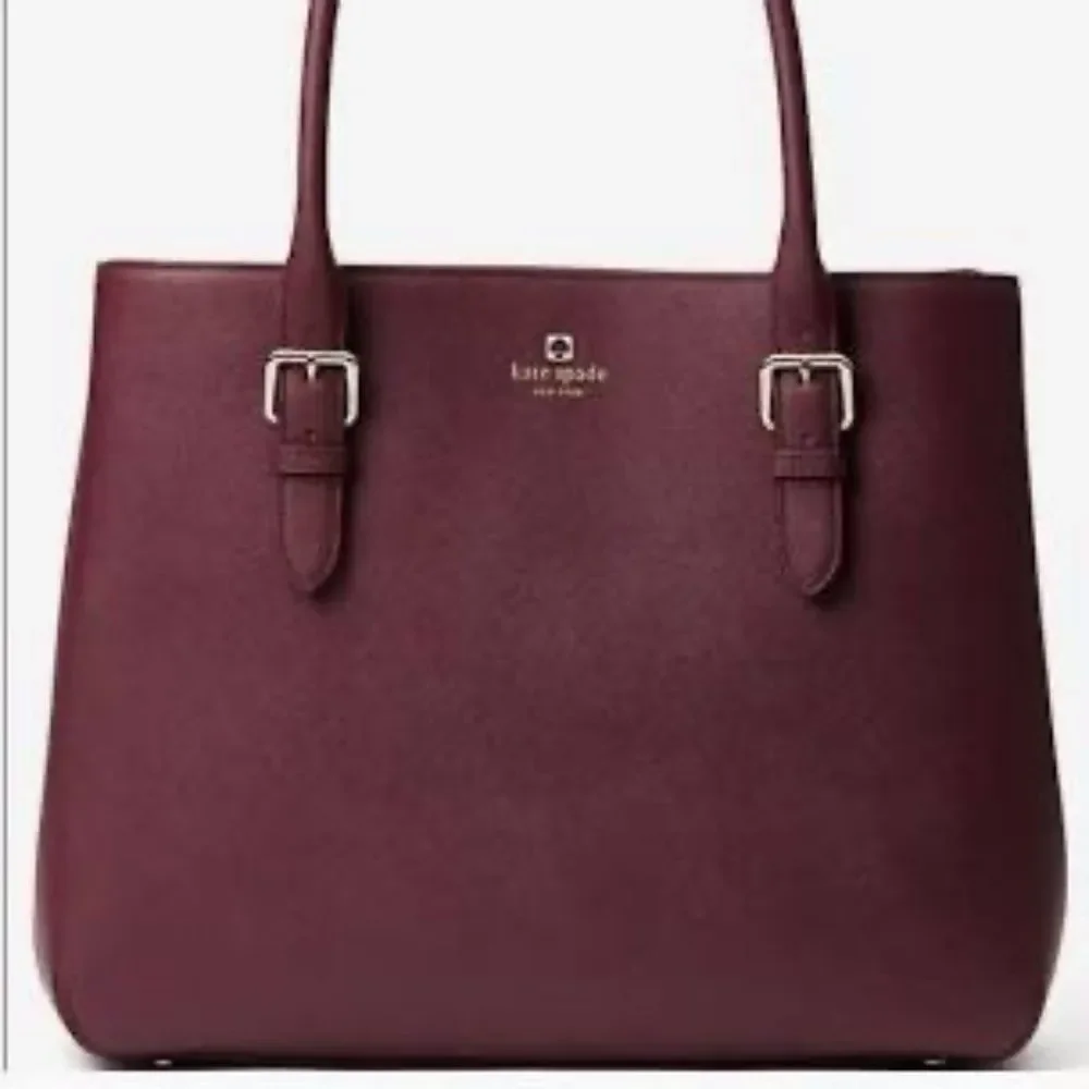 Kate Spade‎ Cove Street Ariel 100% Cow Leather Mahogany Plum Tote *SEE NOTES*